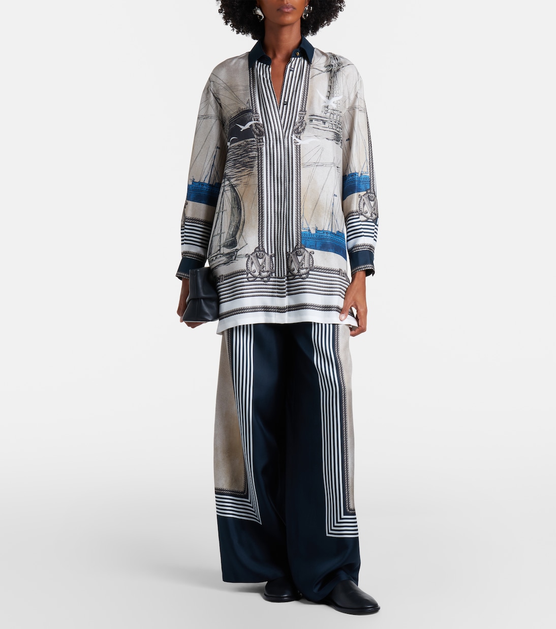 Oversized printed silk twill shirt | Max Mara
