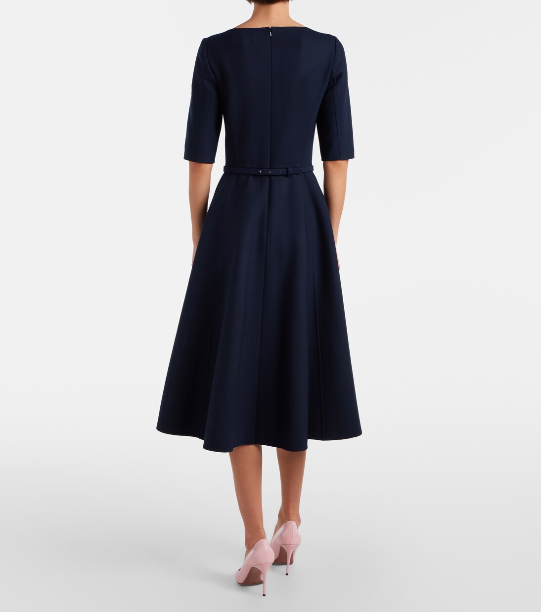 Belted wool-blend midi dress | Oscar de la Renta