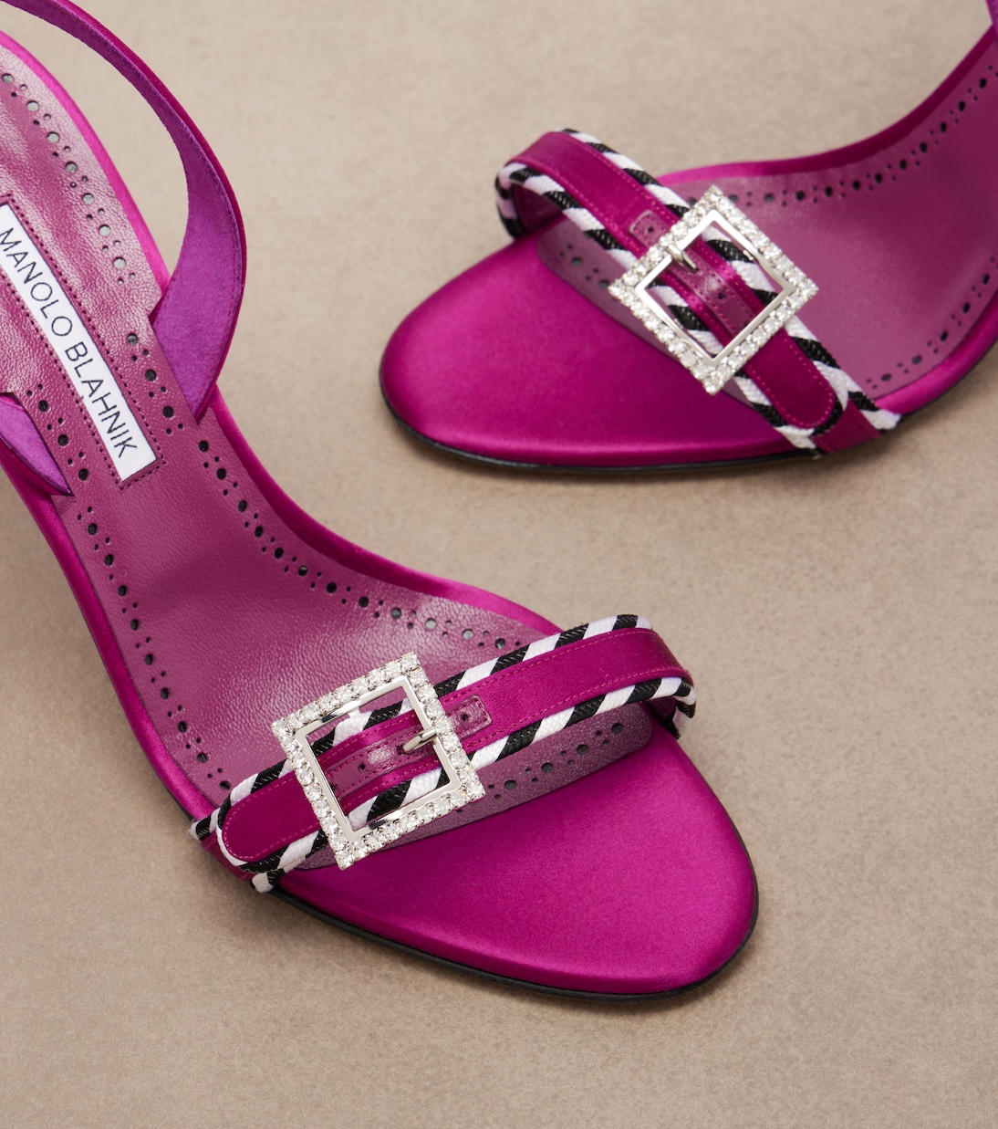 Sumbasan embellished satin sandals | Manolo Blahnik
