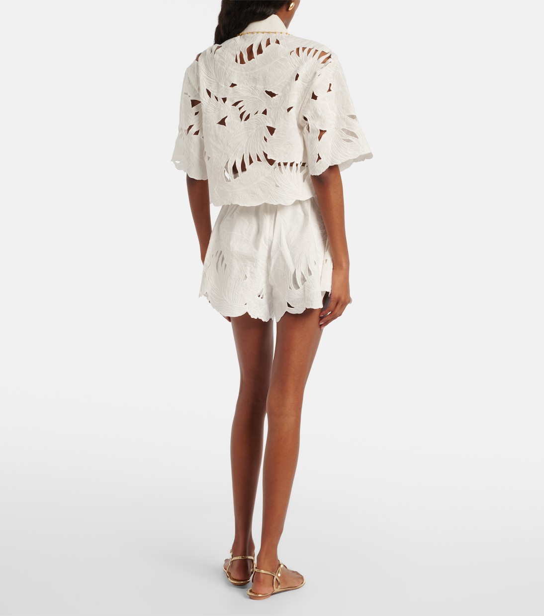 Mahon embroidered cotton shorts | Zimmermann