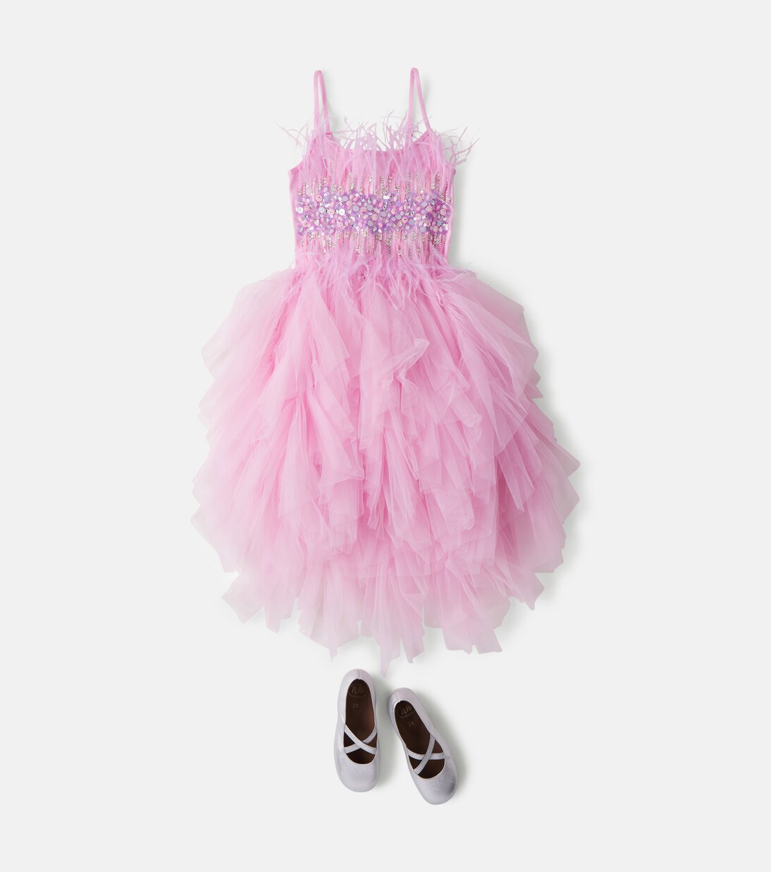 Kleid Glitz aus Tüll mit Federn | Tutu Du Monde