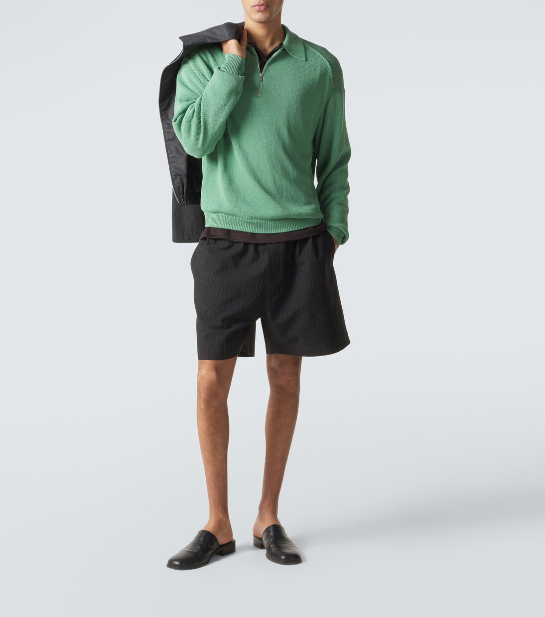 Starboard striped cotton and wool shorts | Studio Nicholson
