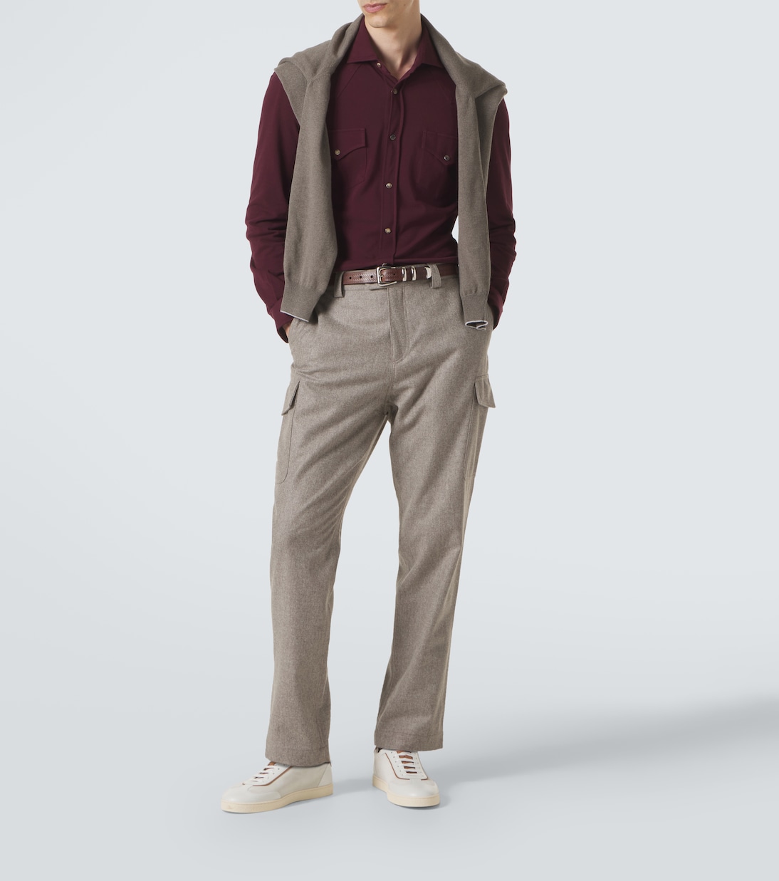Camisa de piqué de algodón | Brunello Cucinelli