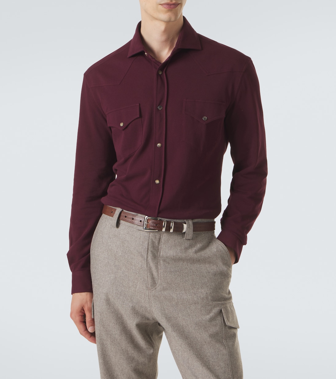 Camisa de piqué de algodón | Brunello Cucinelli