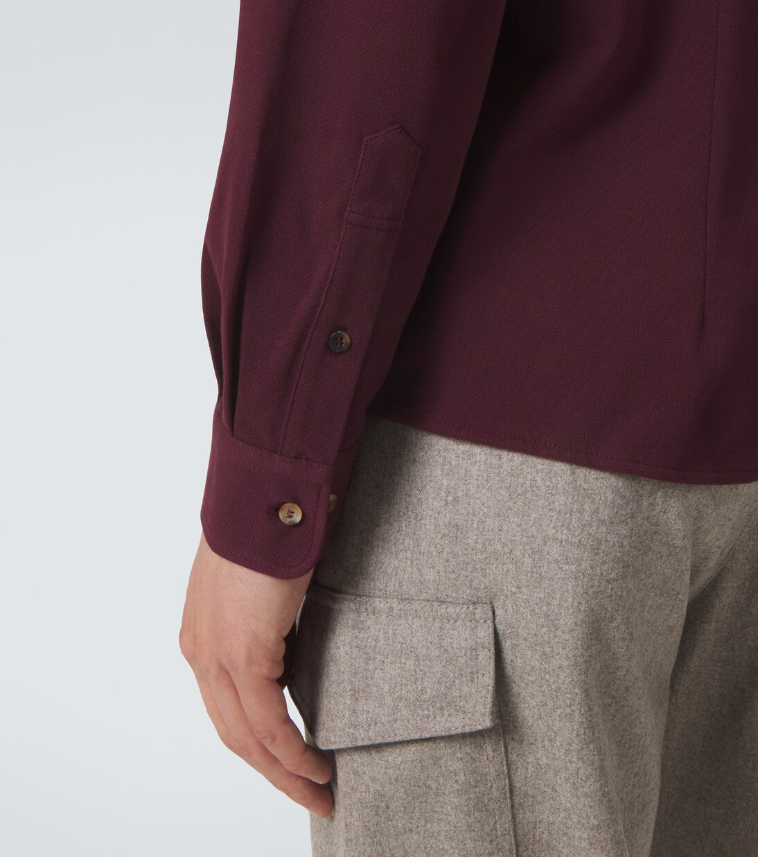 Camisa de piqué de algodón | Brunello Cucinelli