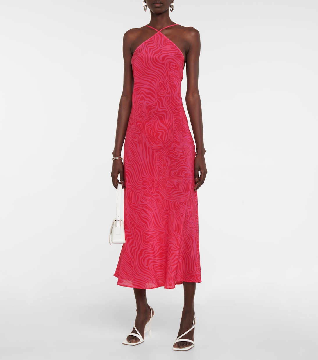 Opal silk halterneck midi dress | Rixo