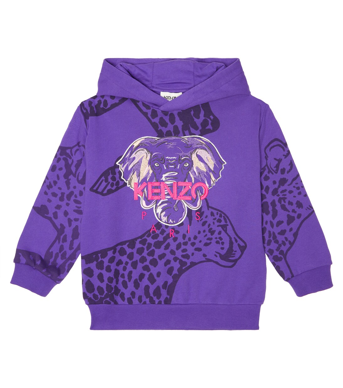 Sweat-shirt à capuche brodé en coton | Kenzo Kids