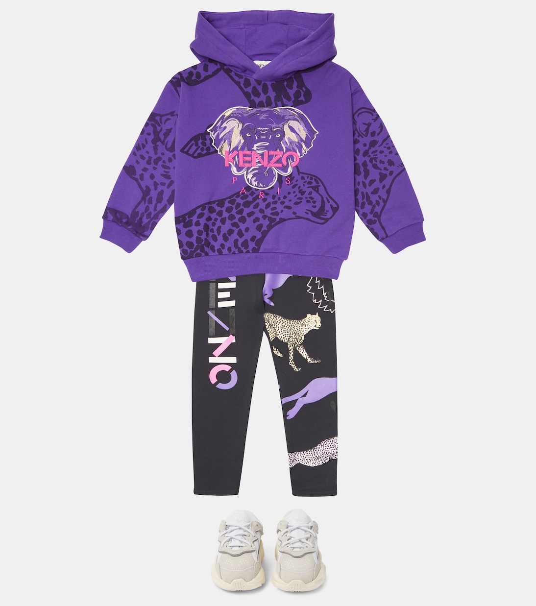 Sweat-shirt à capuche brodé en coton | Kenzo Kids