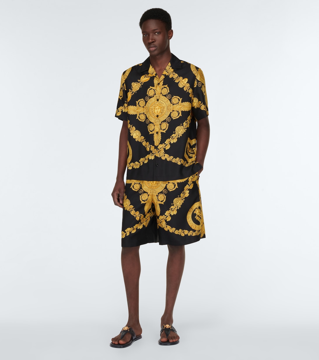 Medusa leather thong sandals | Versace