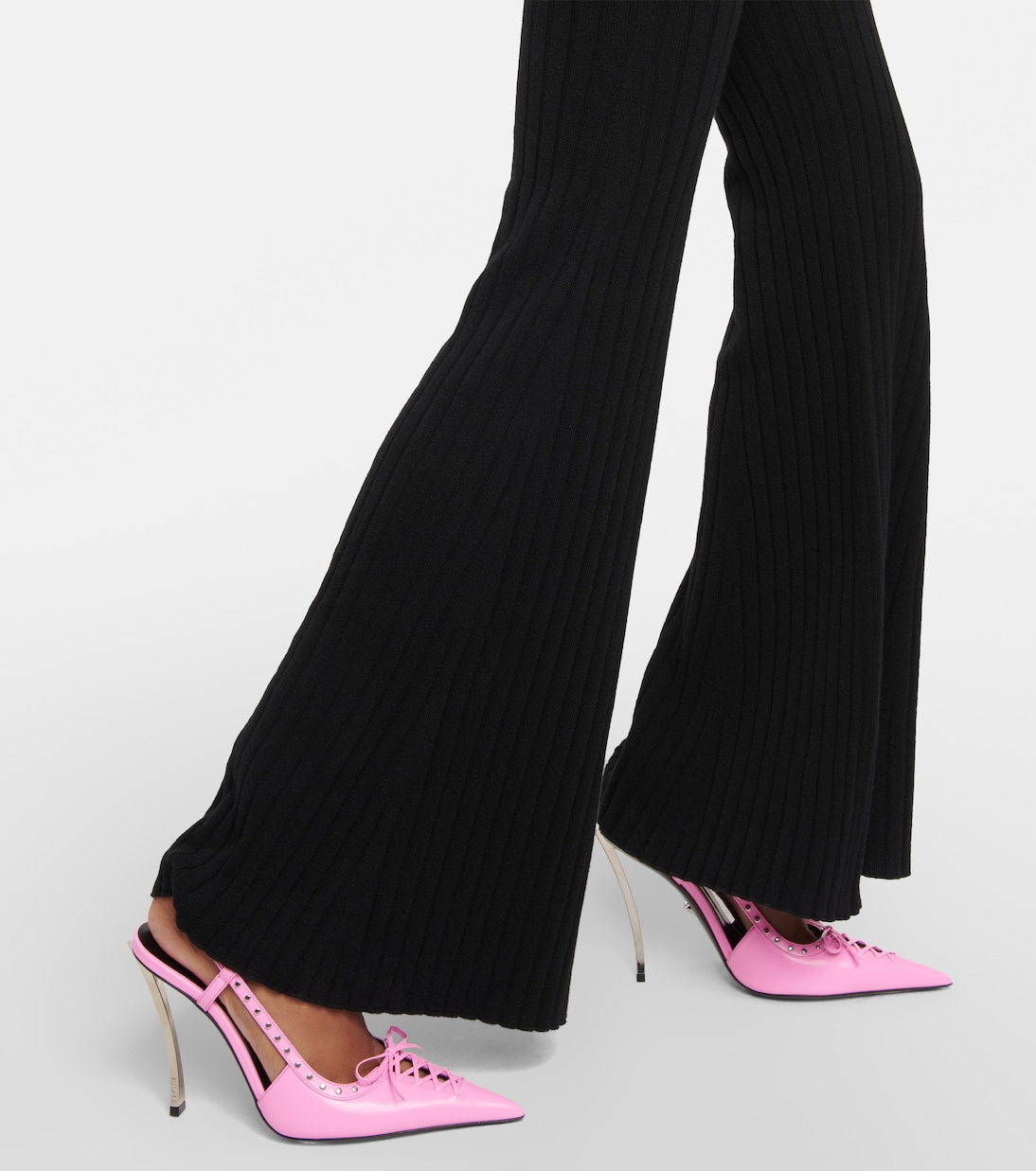 Slingback-Pumps aus Leder | Versace