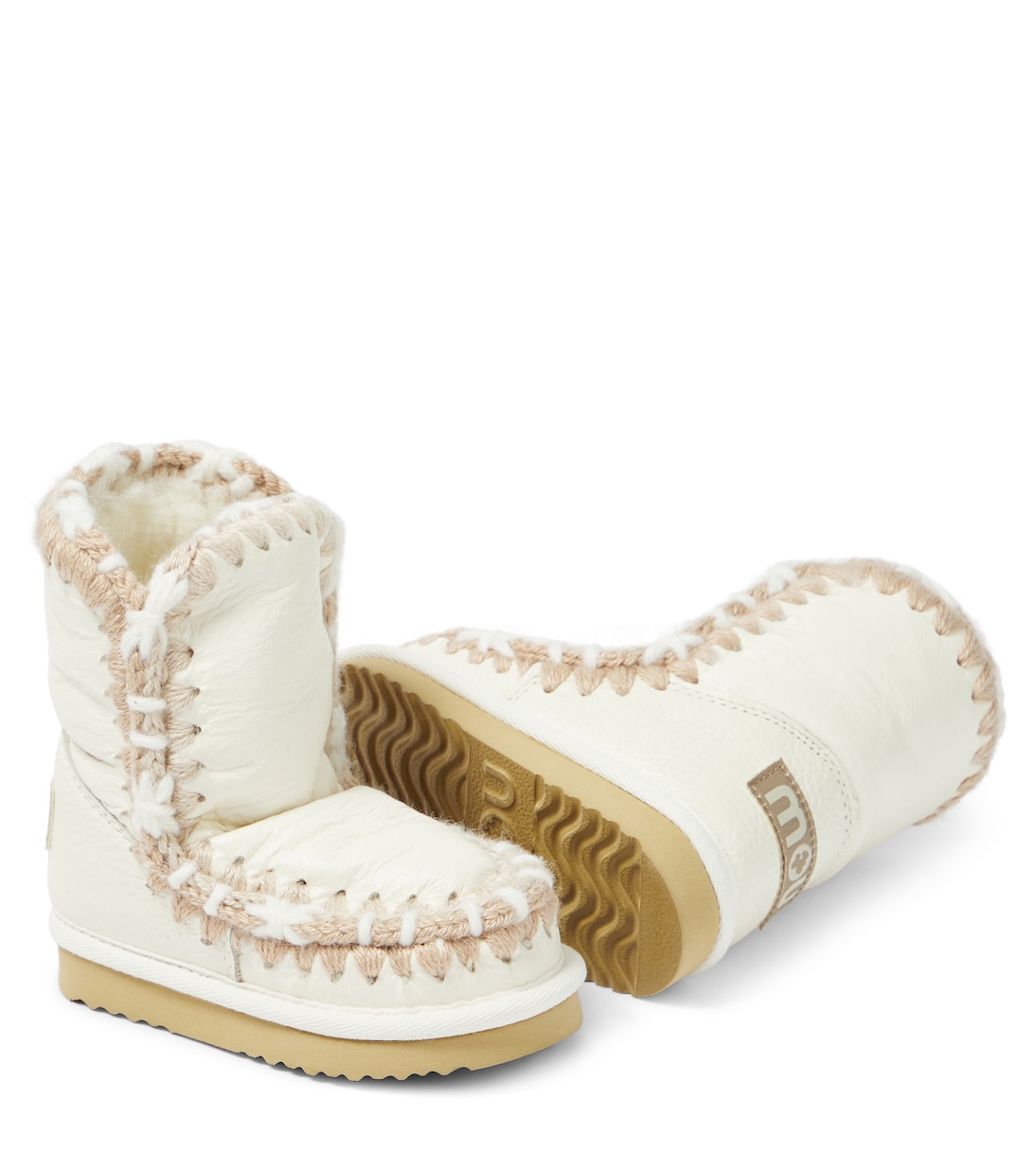 Stiefel aus Leder mit Shearling | Mou Kids