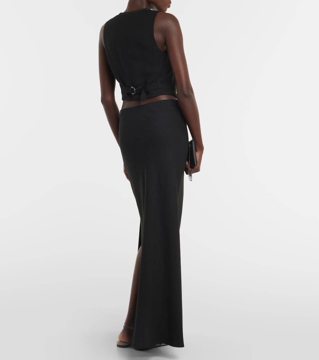 Jupe longue en lin mélangé | Brunello Cucinelli