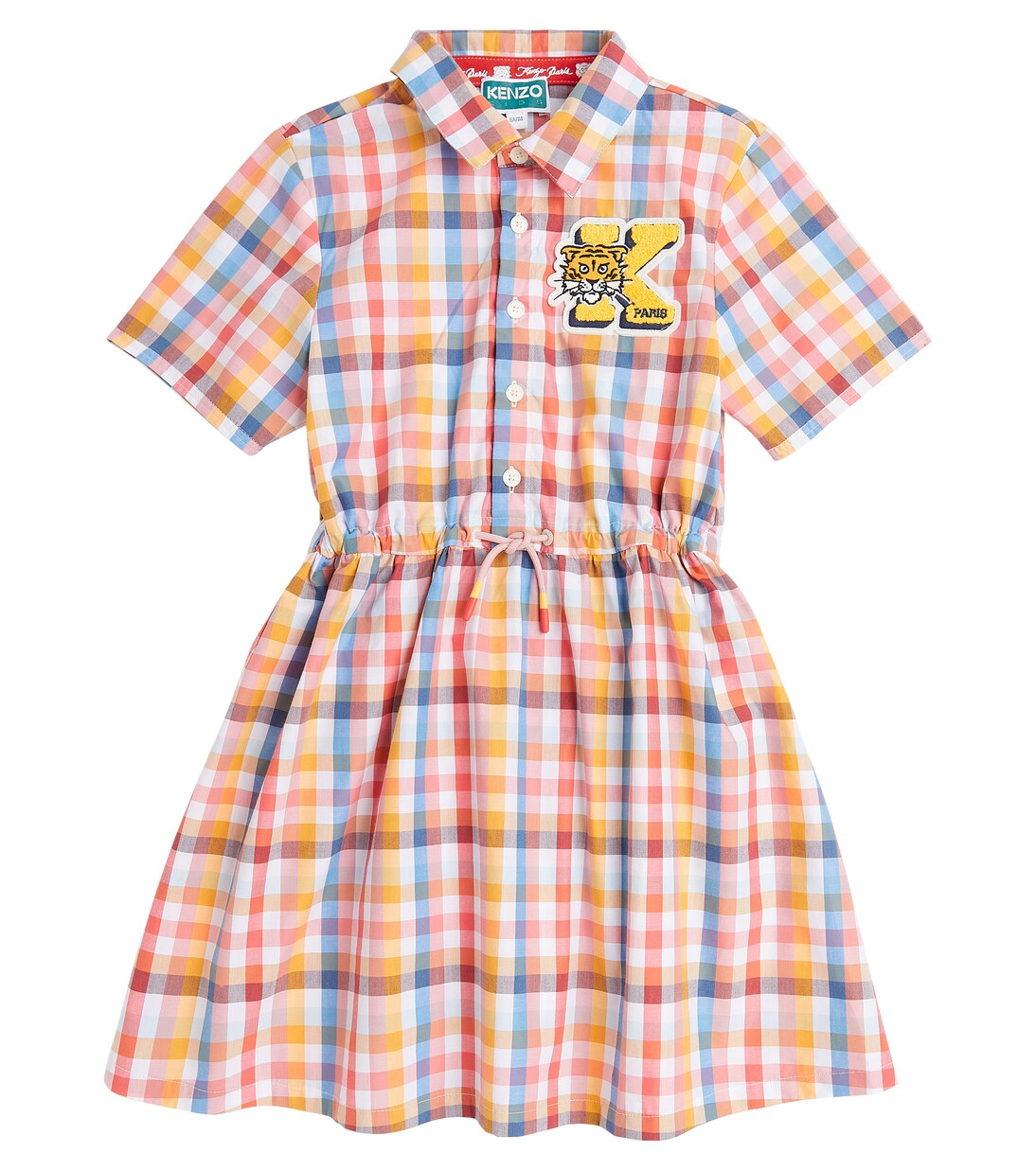 Campus checked cotton dress | Kenzo Kids