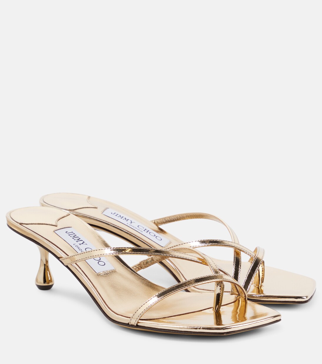 Etana 50 metallic leather mules | Jimmy Choo