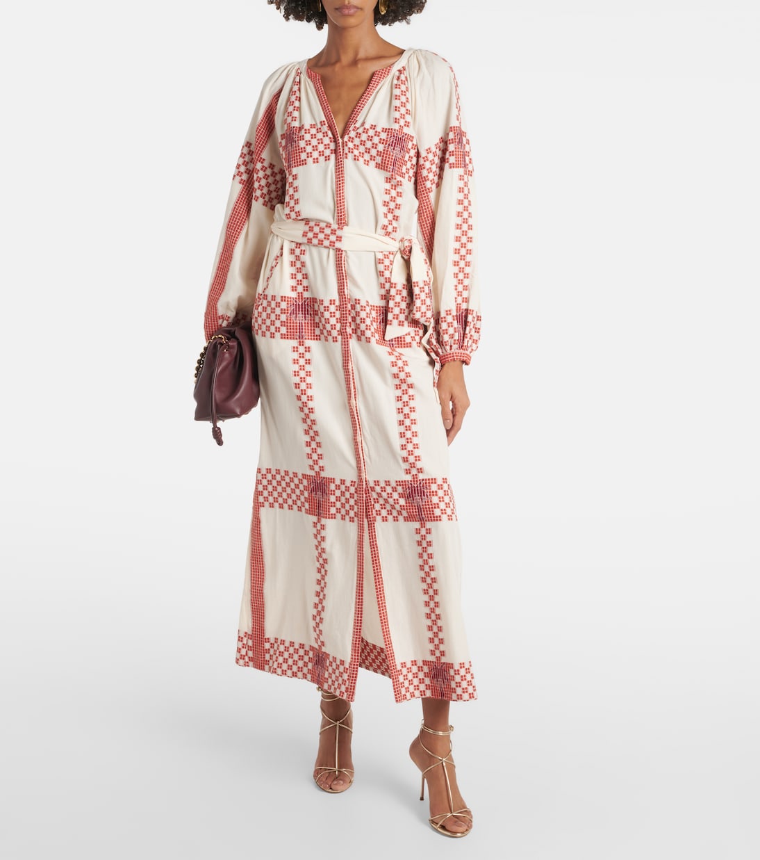 Vestido midi de algodón estampado | Johanna Ortiz