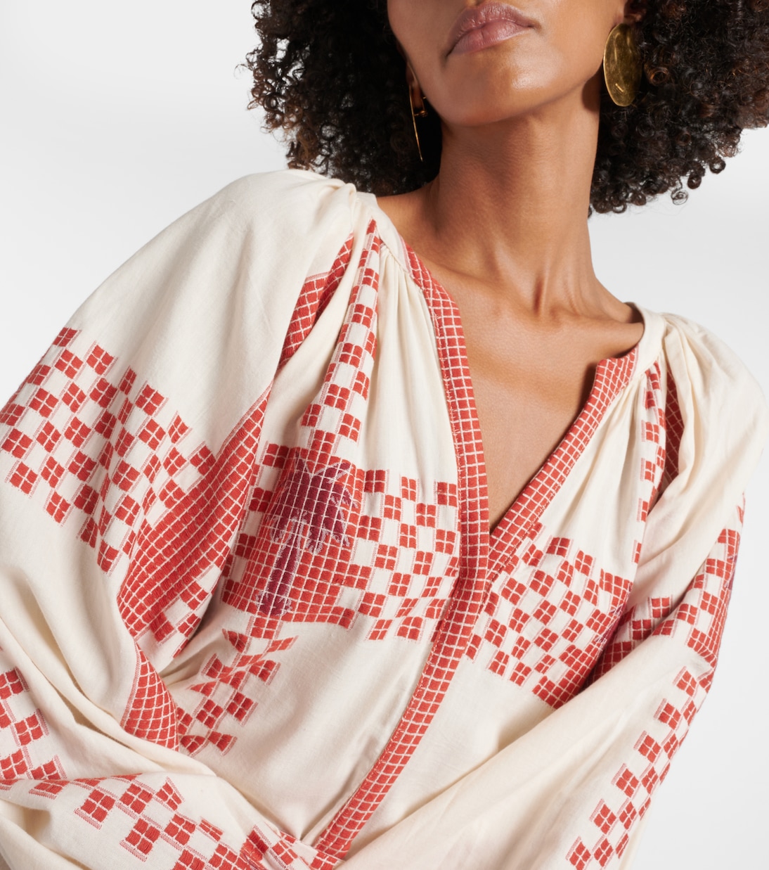 Vestido midi de algodón estampado | Johanna Ortiz