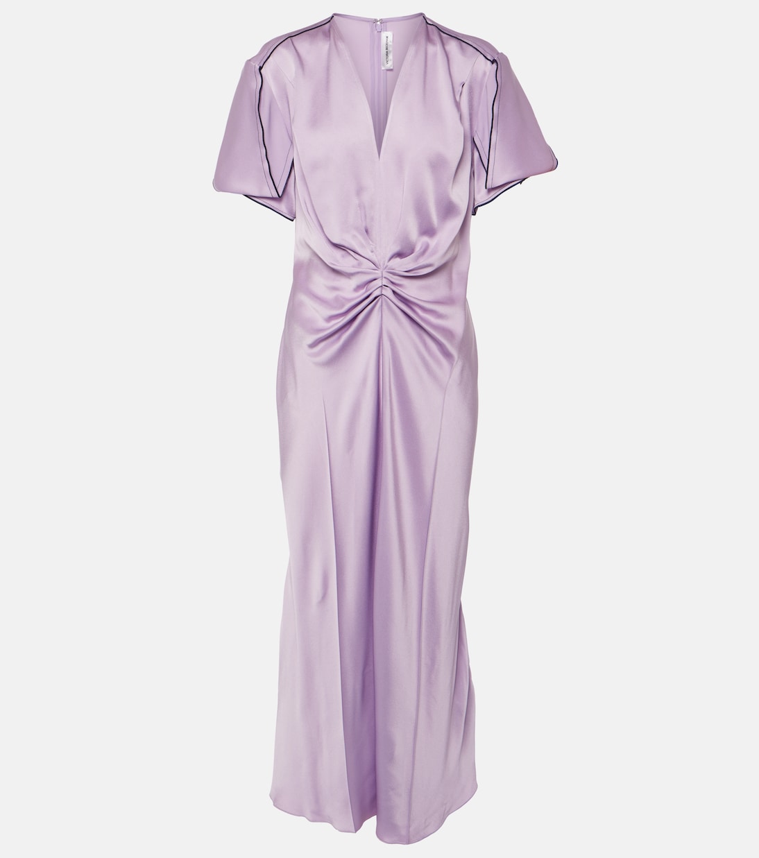 Gathered satin midi dress | Victoria Beckham