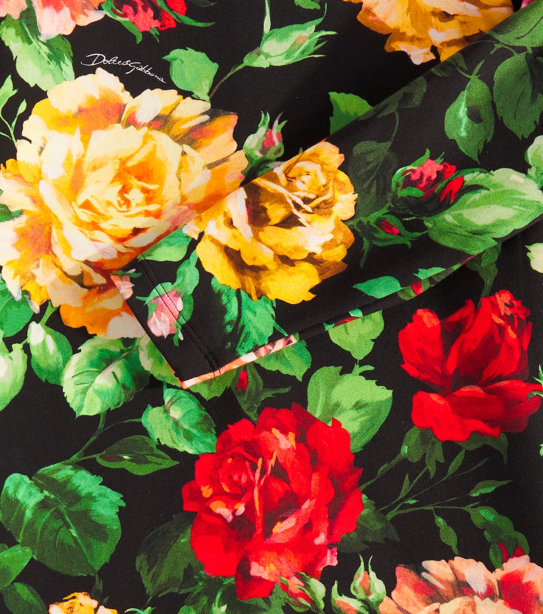 Robe en coton mélangé à fleurs | Dolce&Gabbana Kids