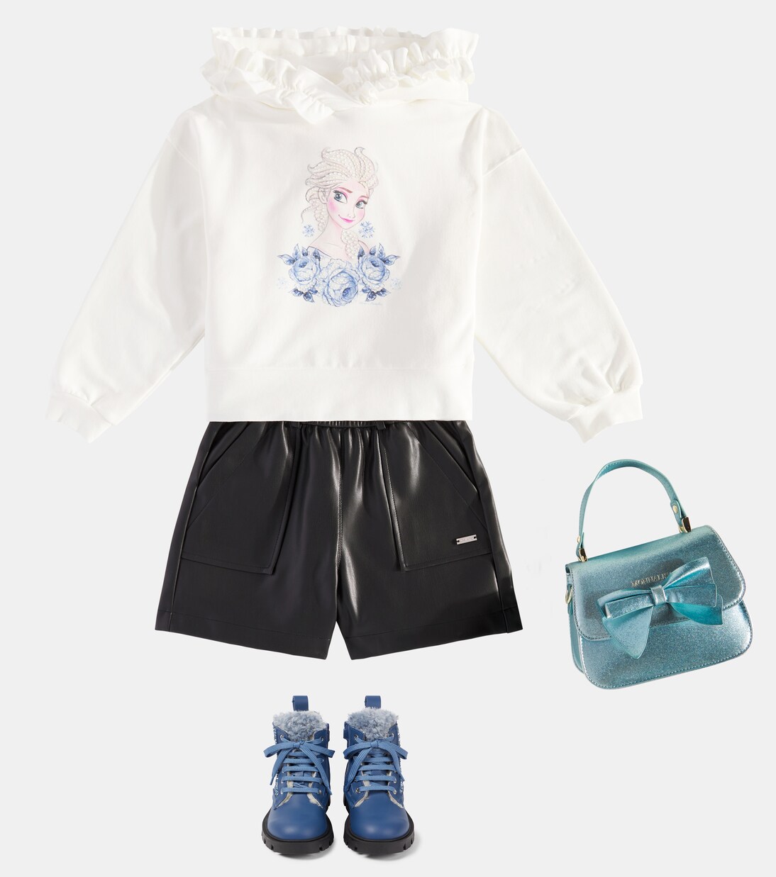 Shearling-lined leather ankle boots | Monnalisa