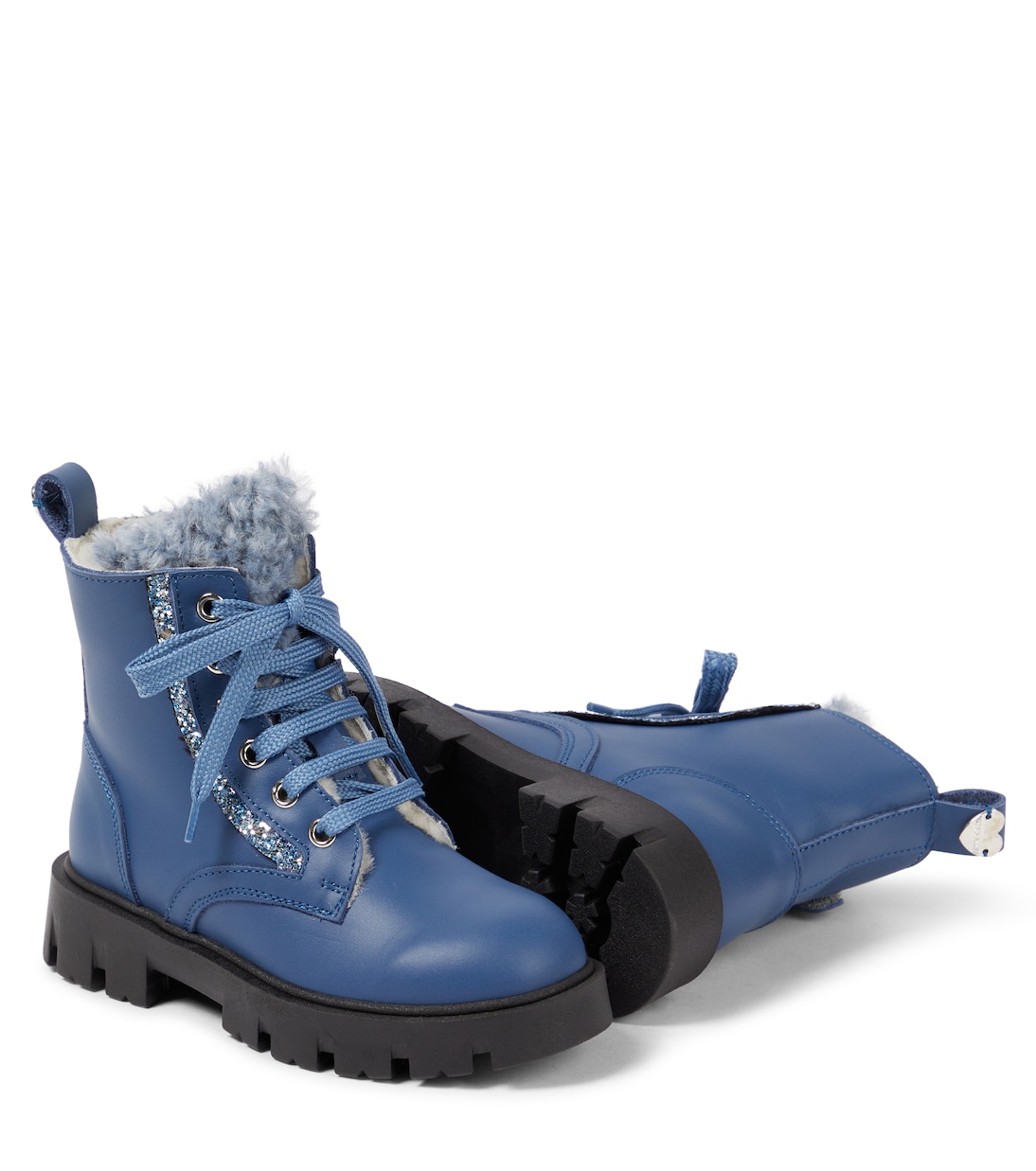 Shearling-lined leather ankle boots | Monnalisa