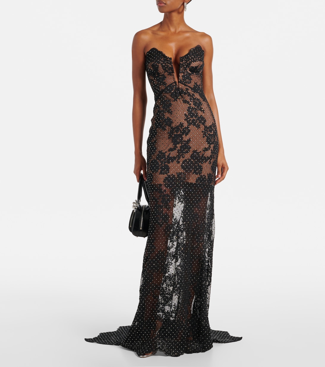 Embellished sheer lace gown | Self-Portrait