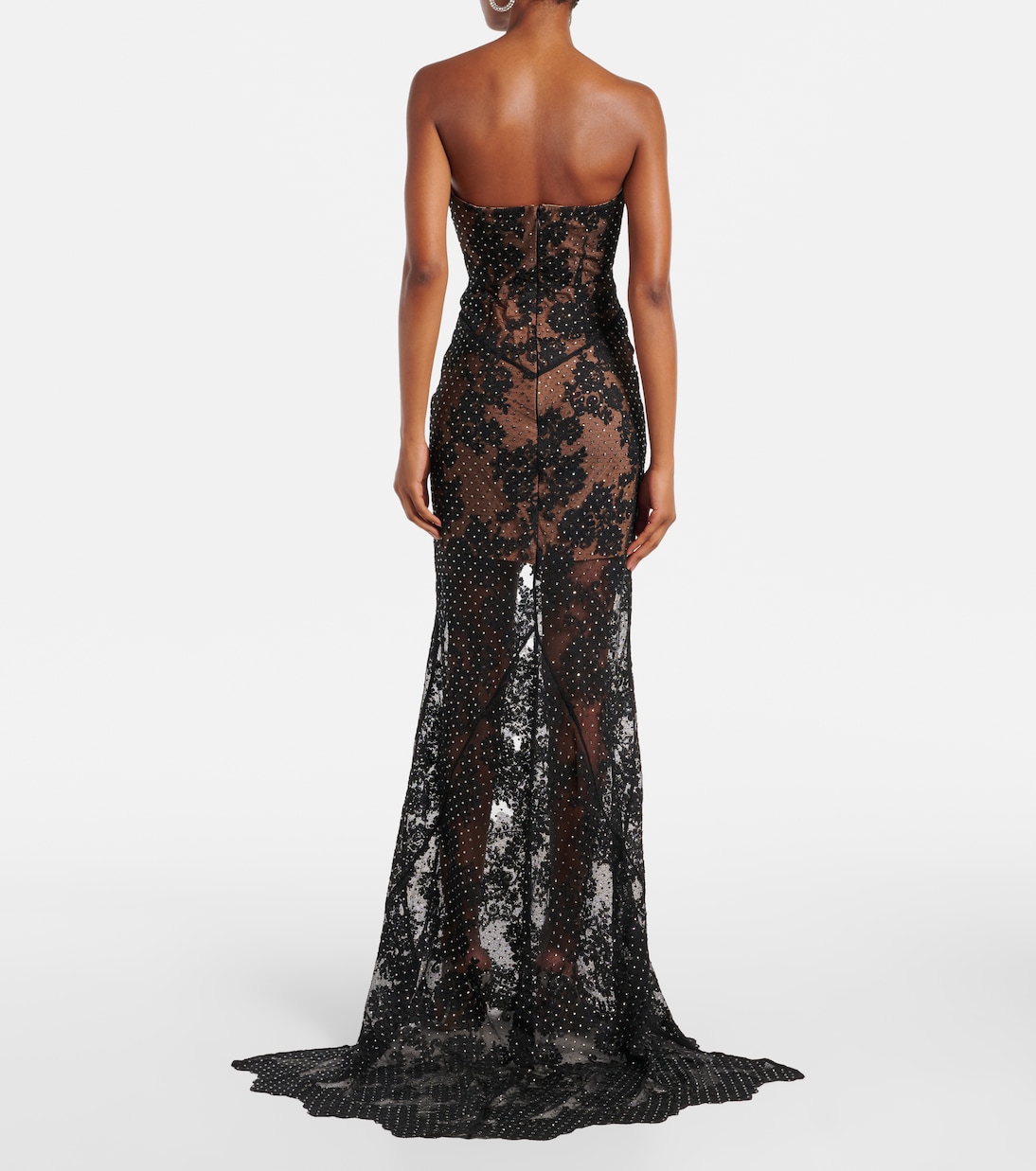 Embellished sheer lace gown | Self-Portrait