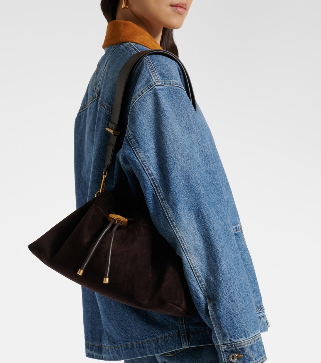 Bon Bon Small suede bucket bag | Jimmy Choo