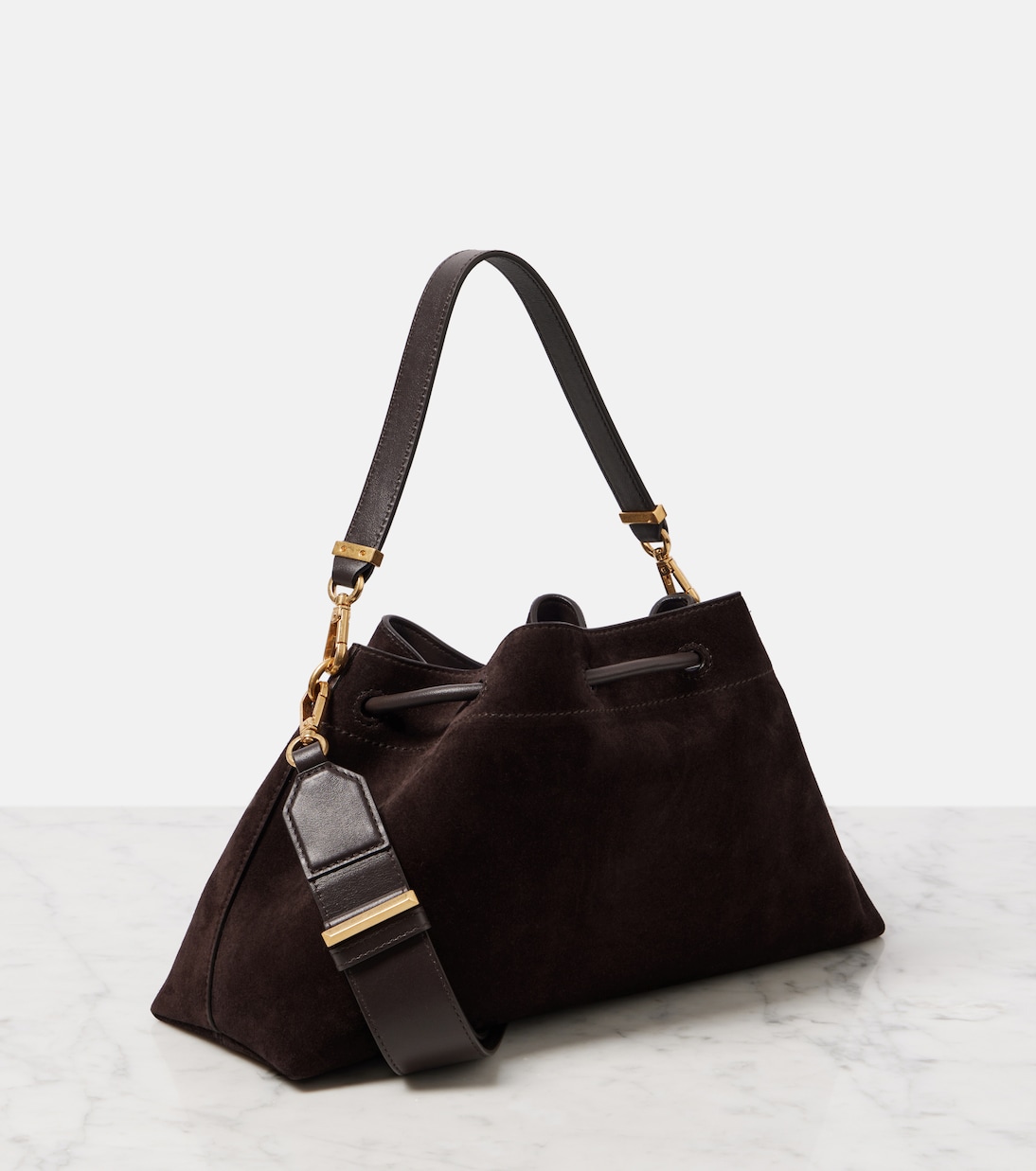 Bon Bon Small suede bucket bag | Jimmy Choo