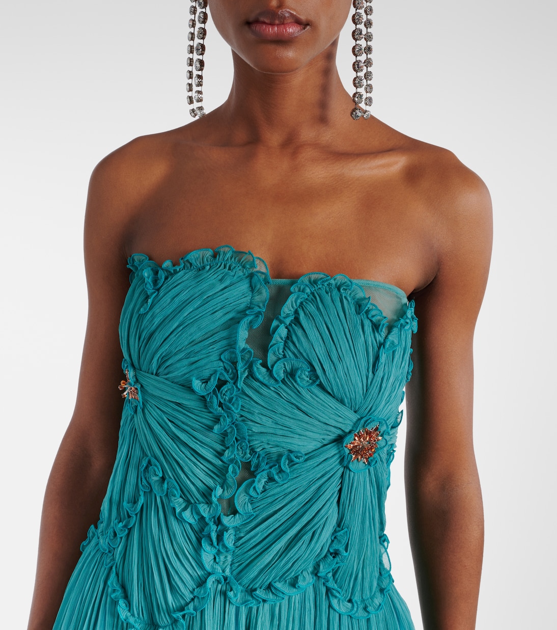 Adamaris embellished silk-blend chiffon gown | Costarellos