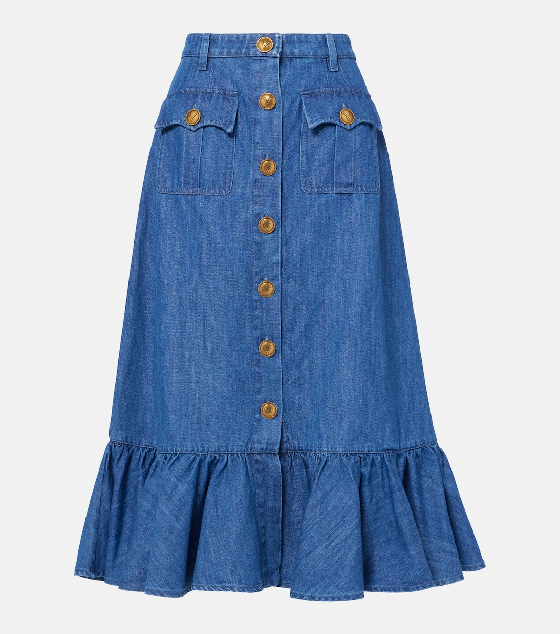 Falda midi de denim | Valentino