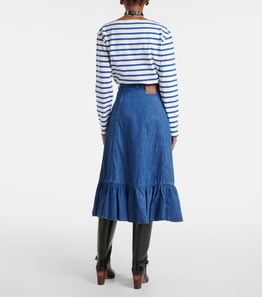 Falda midi de denim | Valentino