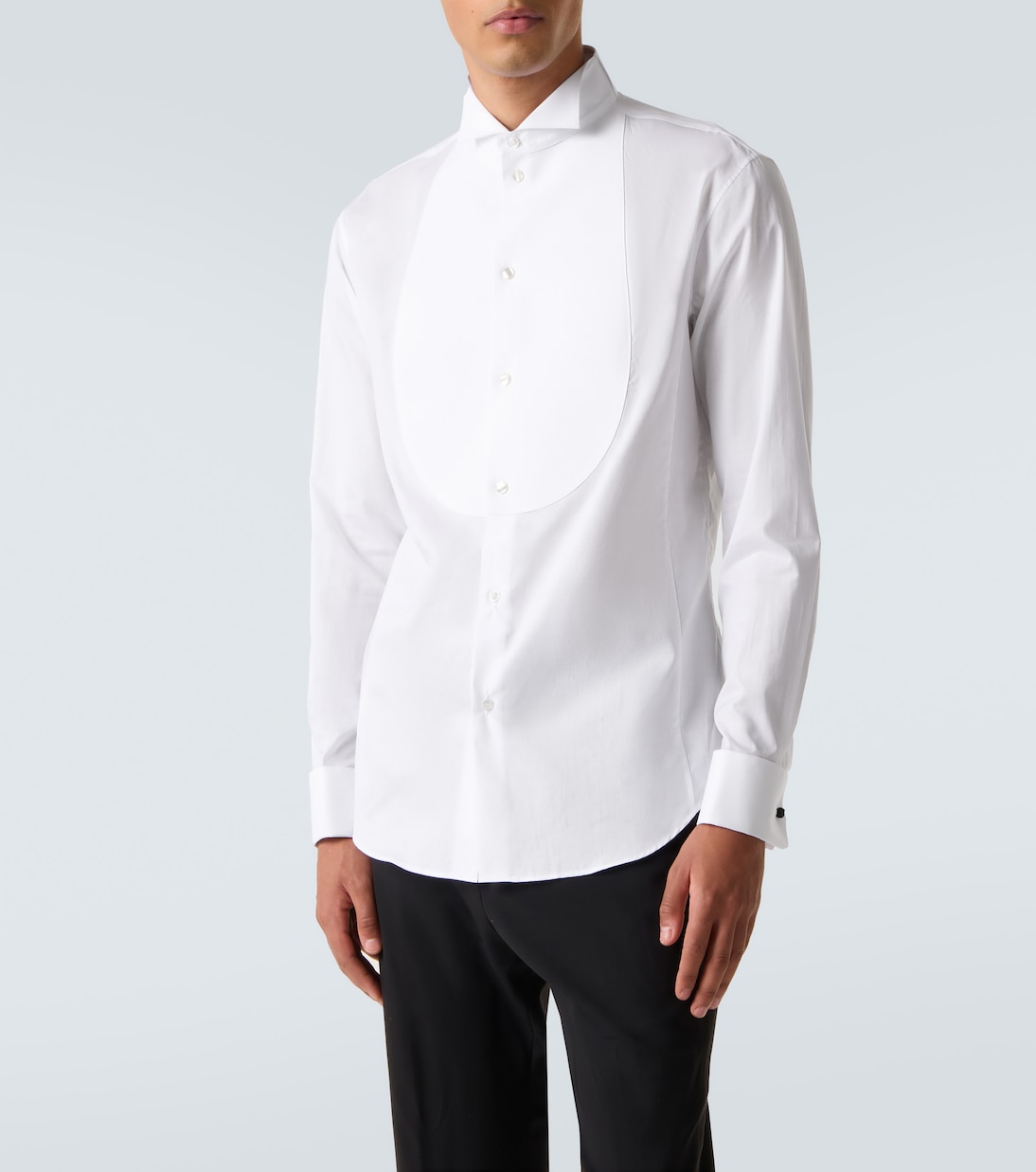 Cotton poplin tuxedo shirt | Giorgio Armani