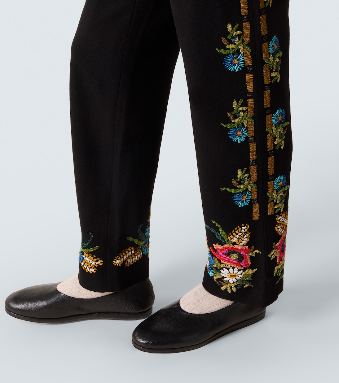 Gerade Hose Beaded Aquitaine aus Wolle | Bode