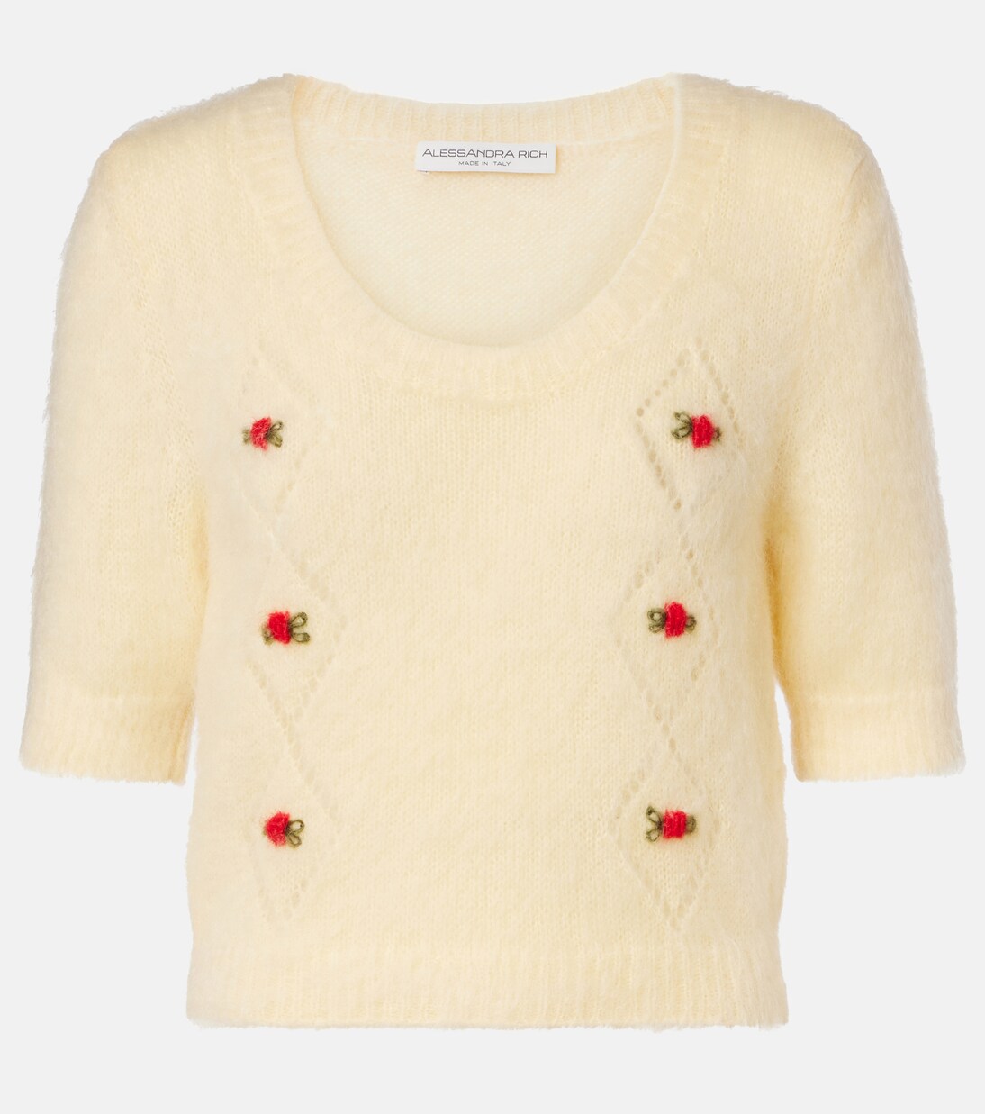 Pull brodé en mohair mélangé | Alessandra Rich