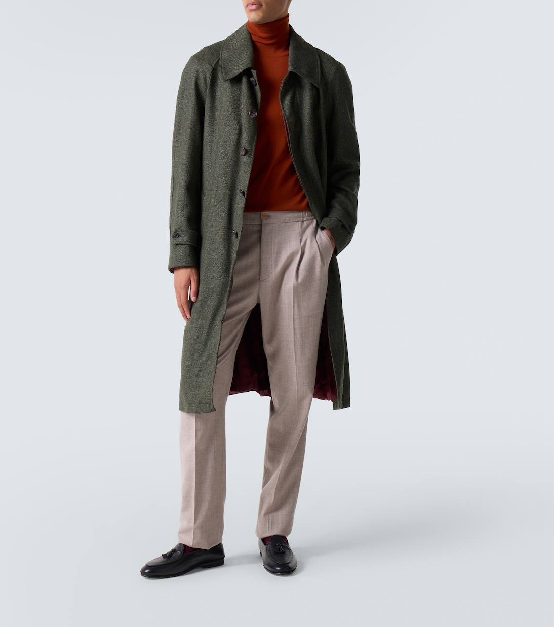 Herringbone virgin wool coat | Rubinacci