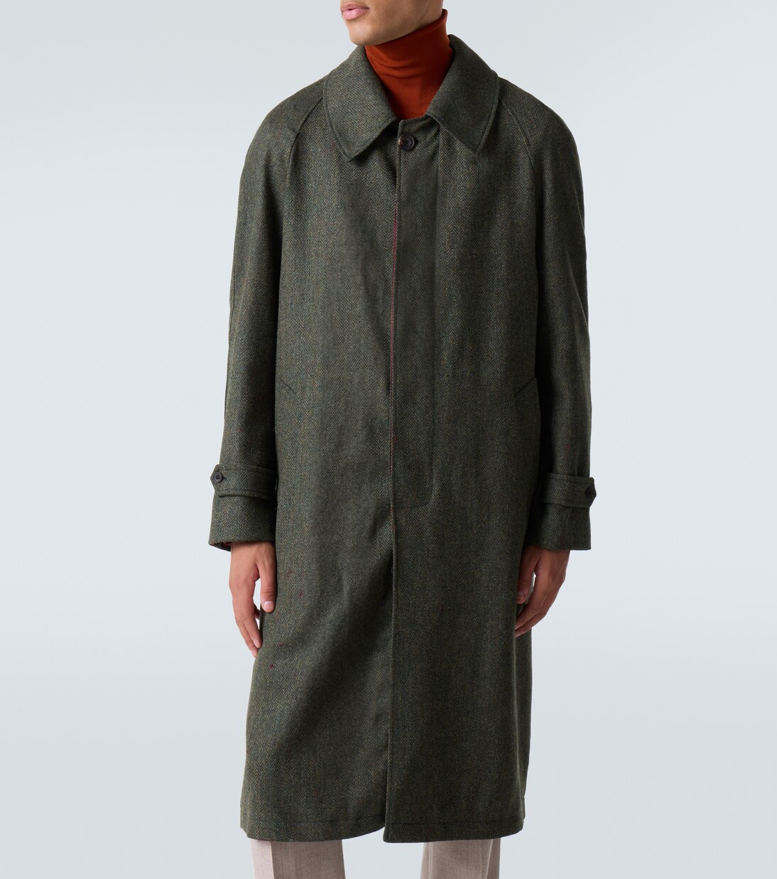 Herringbone virgin wool coat | Rubinacci