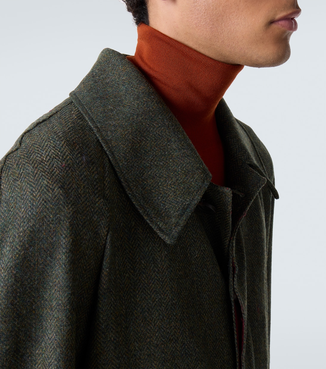 Herringbone virgin wool coat | Rubinacci