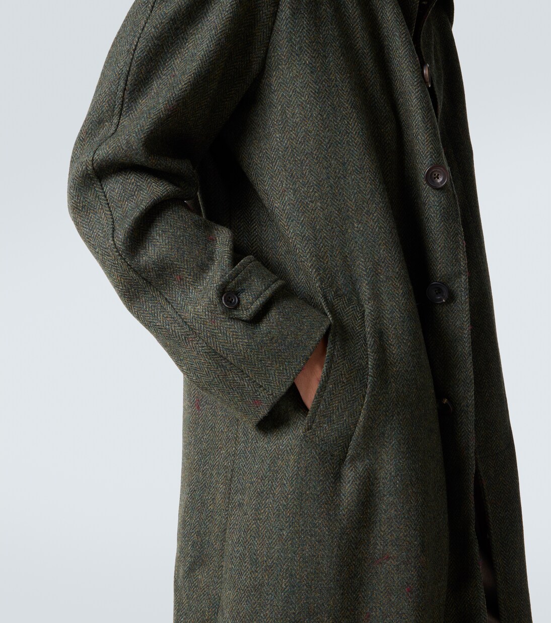 Herringbone virgin wool coat | Rubinacci