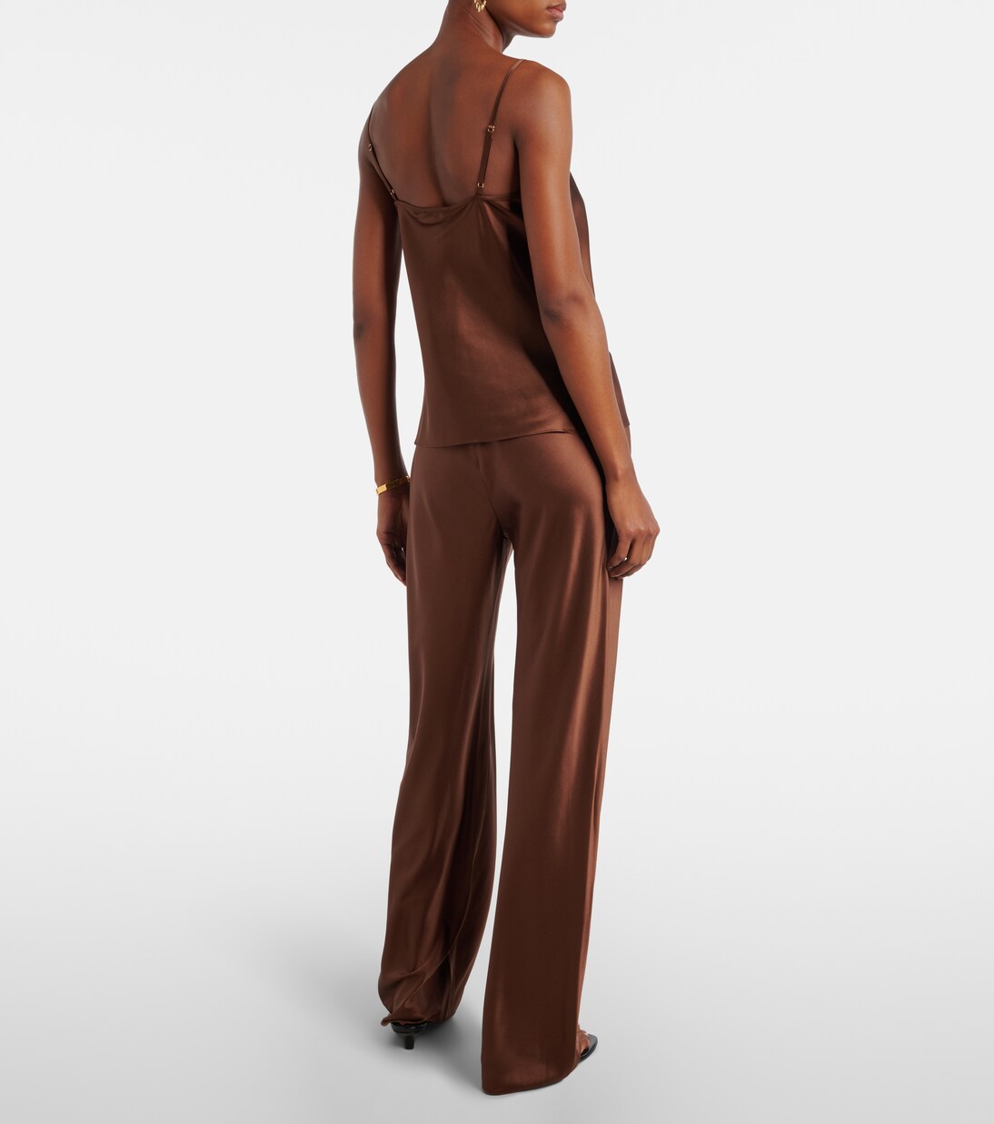 Pantalon droit Billie en soie mélangée | Veronica Beard