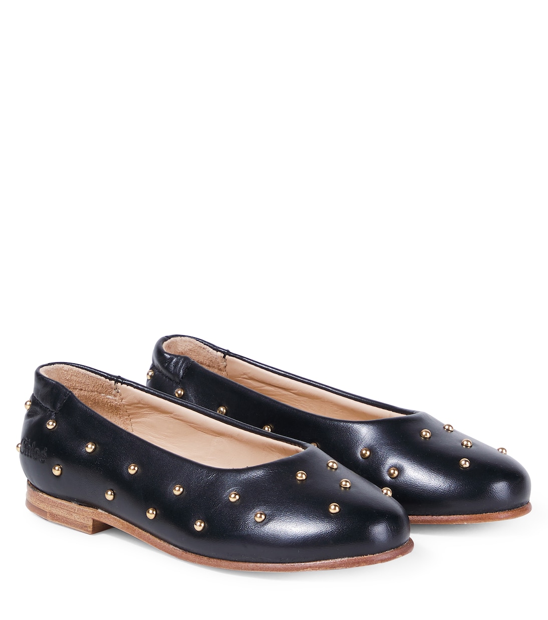 Embellished leather ballet flats | Chloé Kids