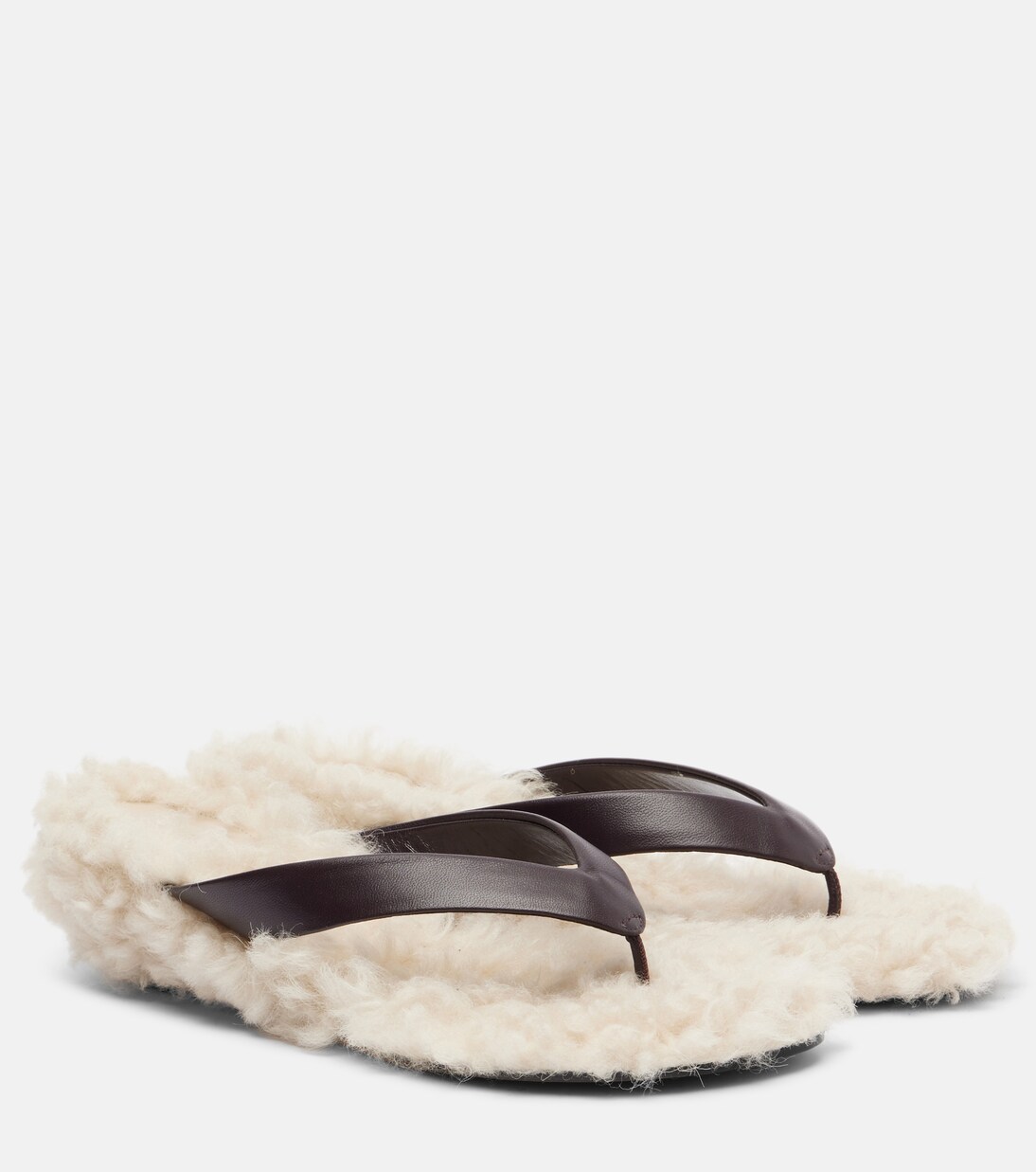 Sandalen aus Leder mit Shearling | Le Monde Béryl