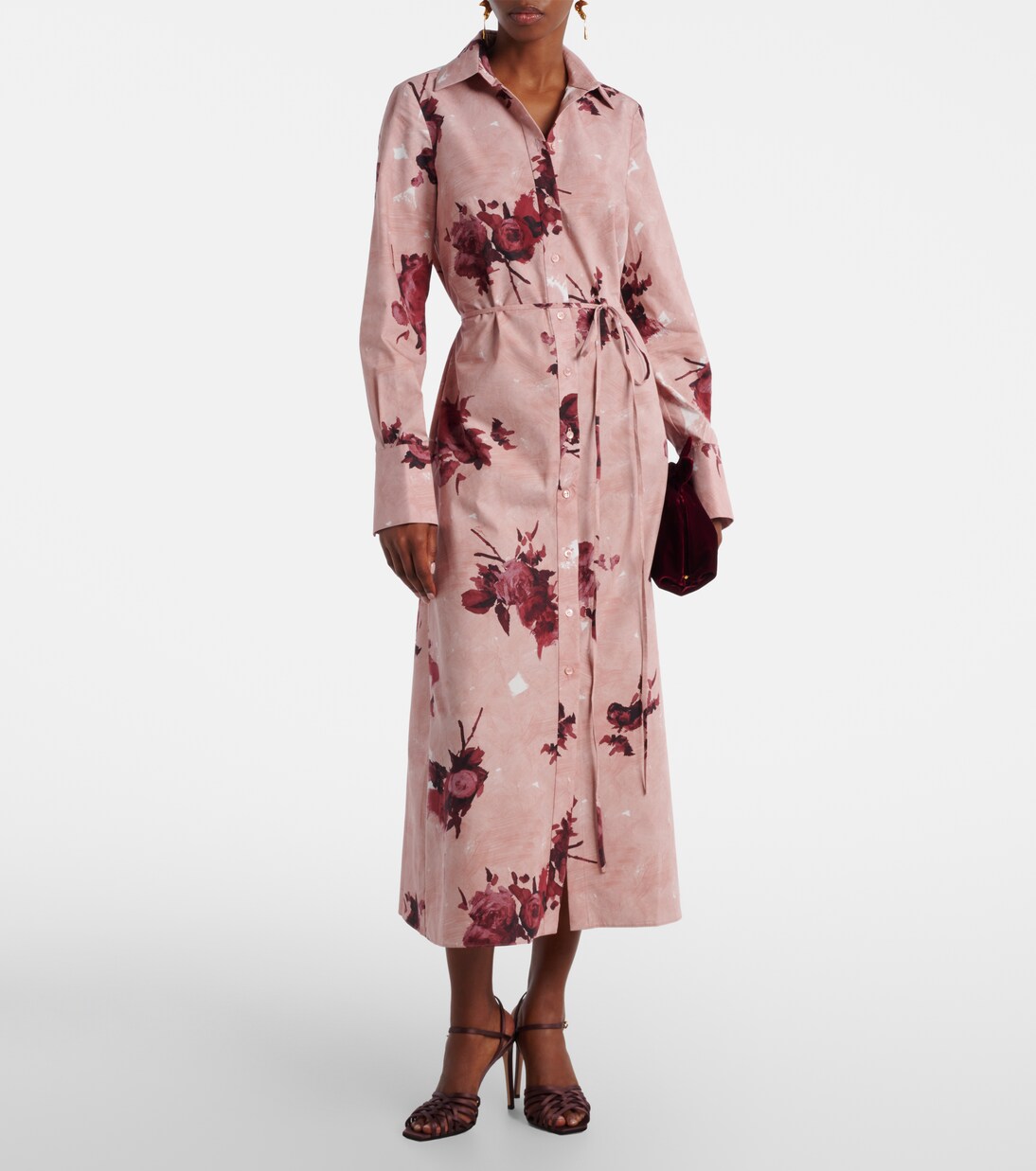 Floral cotton poplin shirt dress | Erdem