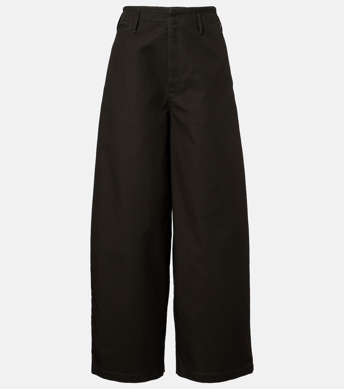 High-rise cotton twill wide-leg pants | Lemaire