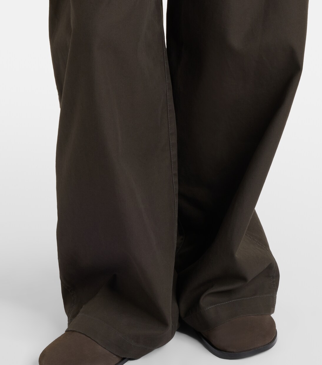 High-rise cotton twill wide-leg pants | Lemaire