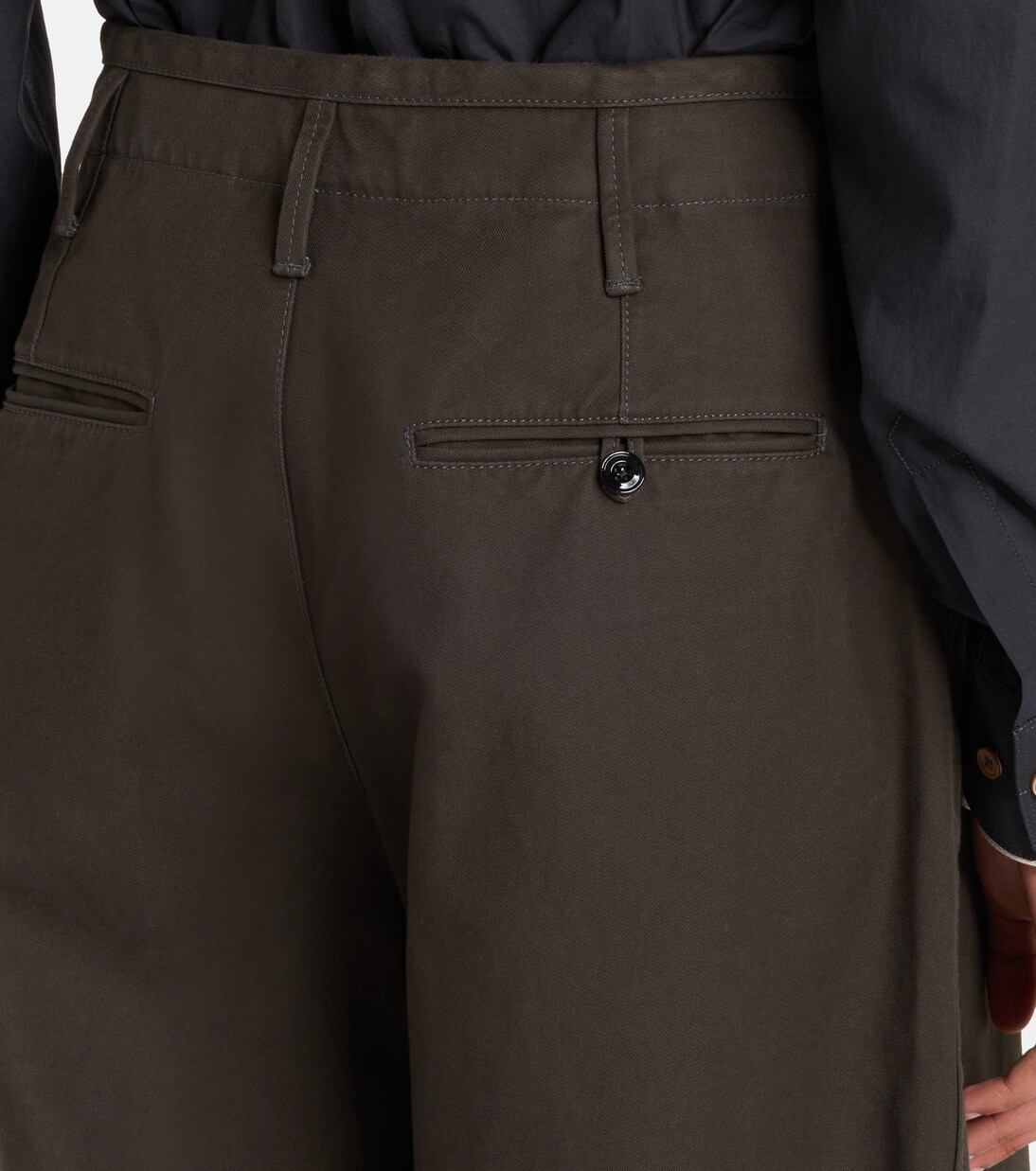 High-rise cotton twill wide-leg pants | Lemaire