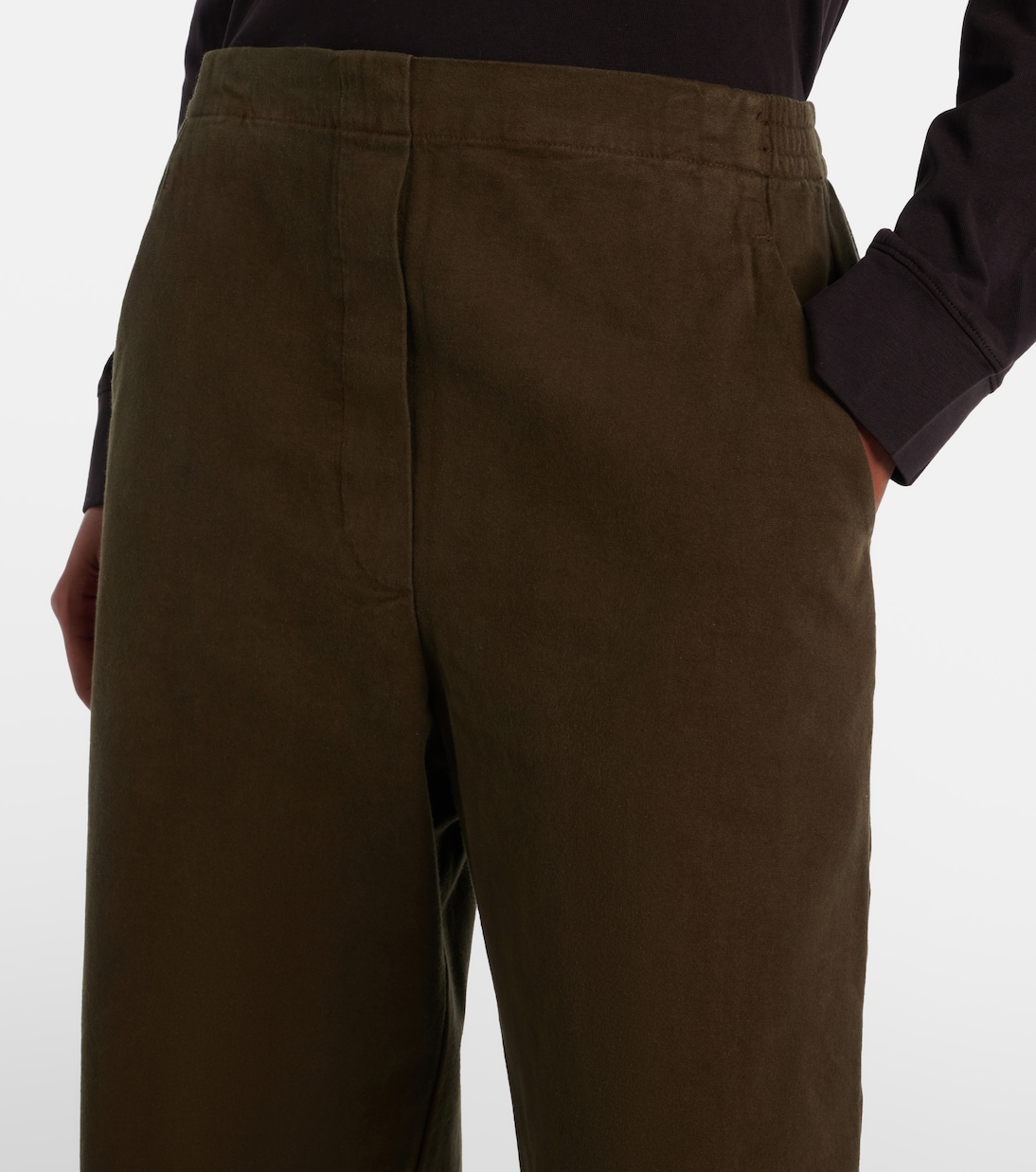 Pantalon barrel Chloe à taille haute en coton | Leset