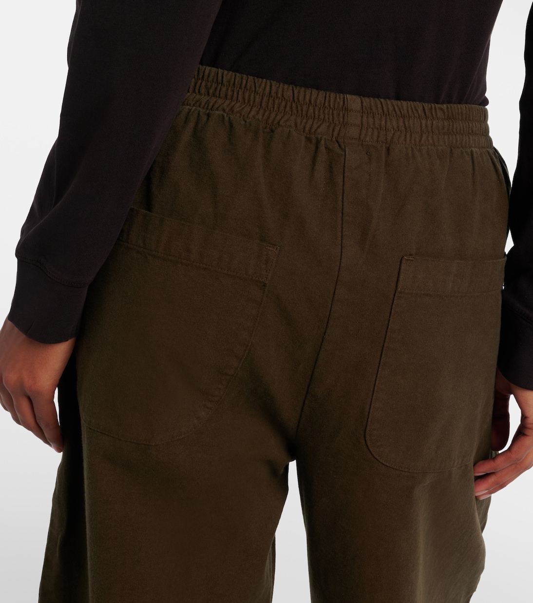 Pantalon barrel Chloe à taille haute en coton | Leset