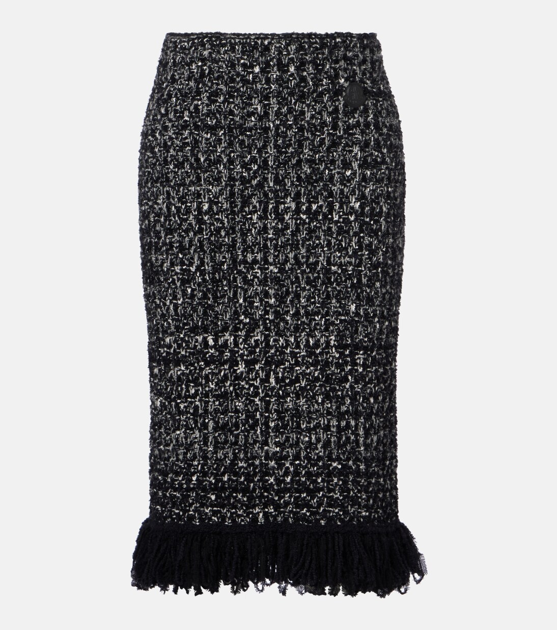 Fringed wool-blend pencil skirt | Moncler