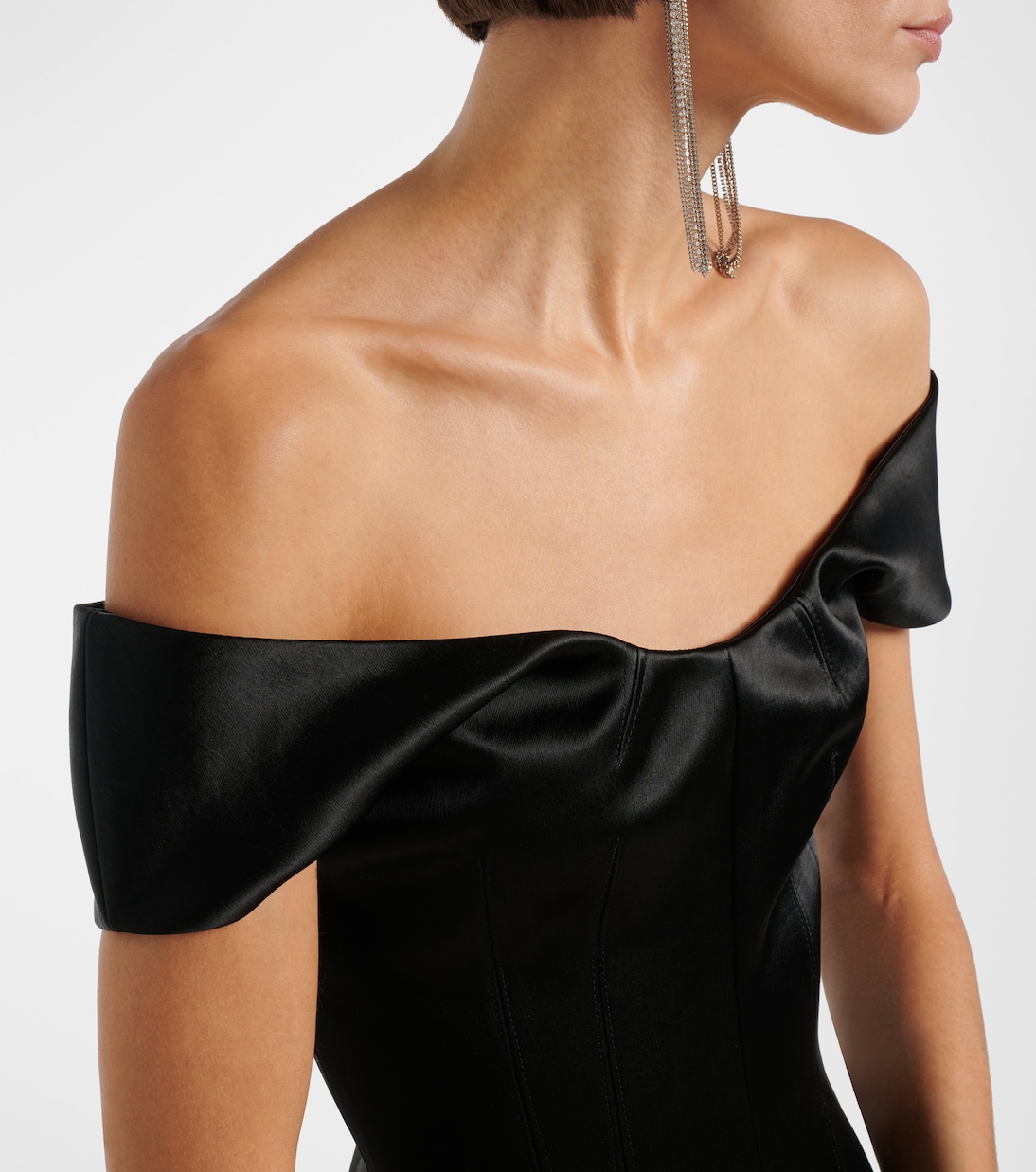 Off-shoulder satin minidress | McQueen