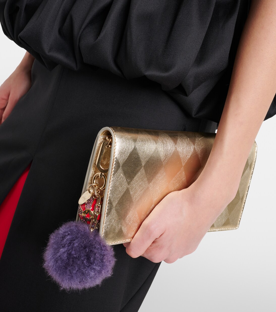 Leather-trimmed bag charm | Christian Louboutin